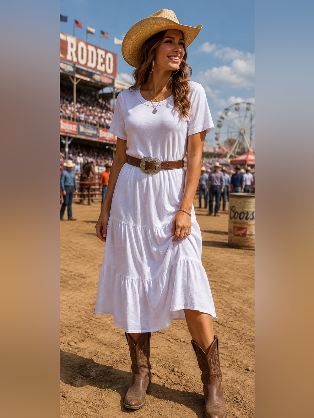 RD Style White Maxi Tiered Short Sleeve Dress. XS cotton